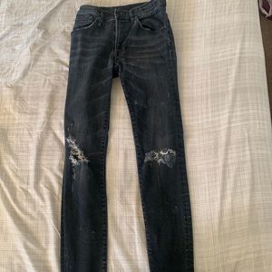 R-13 high rise skinny black jeans size 27